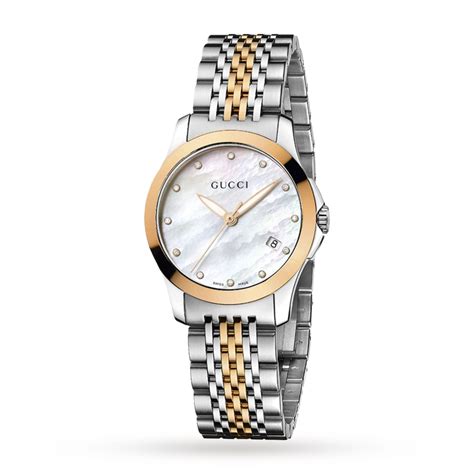 gucci interlocking-g rose gold plated ladies watch|Gucci g timeless watches.